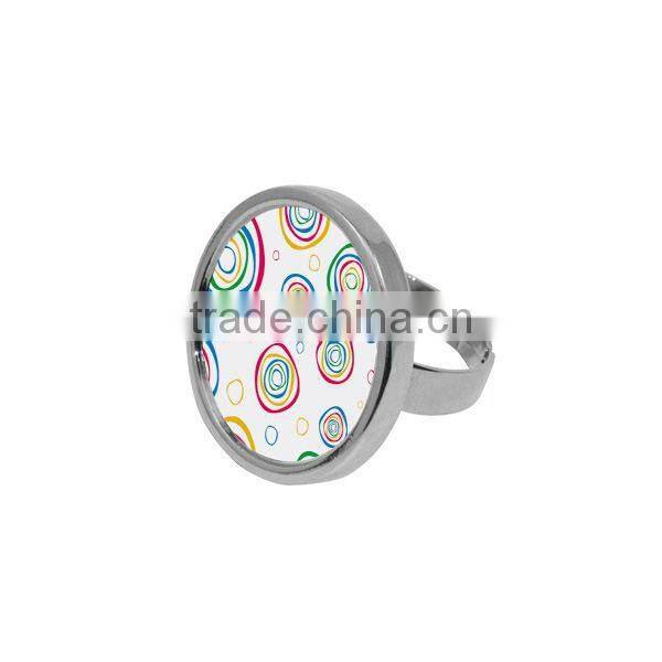 Wholesale Latest Fashion Silver Color Custom Sublimation Stainless Steel Finger Ring
