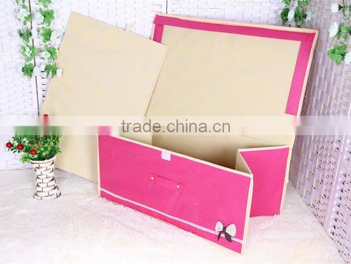 N494 Household Non Woven Box Foldable Bowknot Polka Dot Storage box
