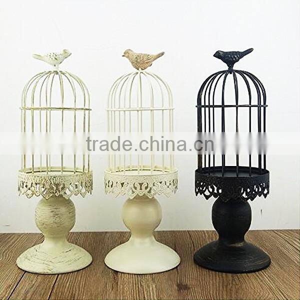 DIY personalized metal bird cage shaped candleholder