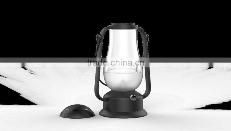 Battery operated black portable blow LED camping light, retro blow LED latern