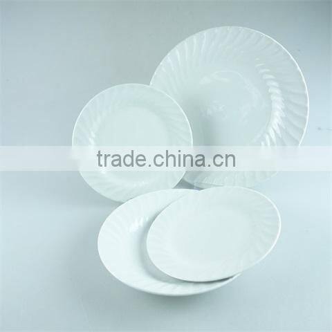 16pcs hot sell three color glazed ceramic dinner set with color box in stock