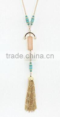 Delicate Long Necklace Birthstone Turquoise Necklace