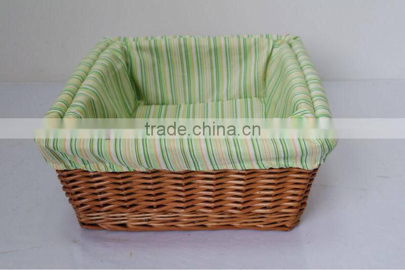 2013 HOT!!! naturel wicker basket with wood handlers