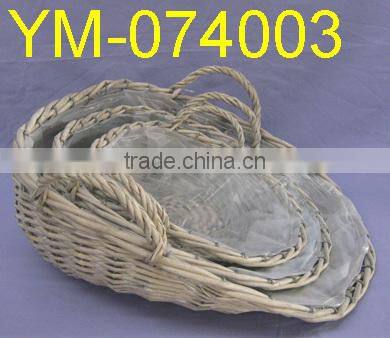 White Willow Flower Basket In Boat Shape