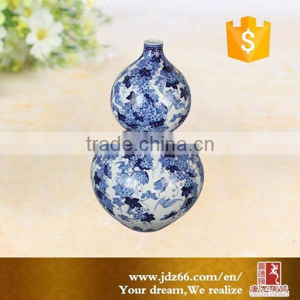 Hot selling antique chinese blue and white ceramic porcelain flower vase