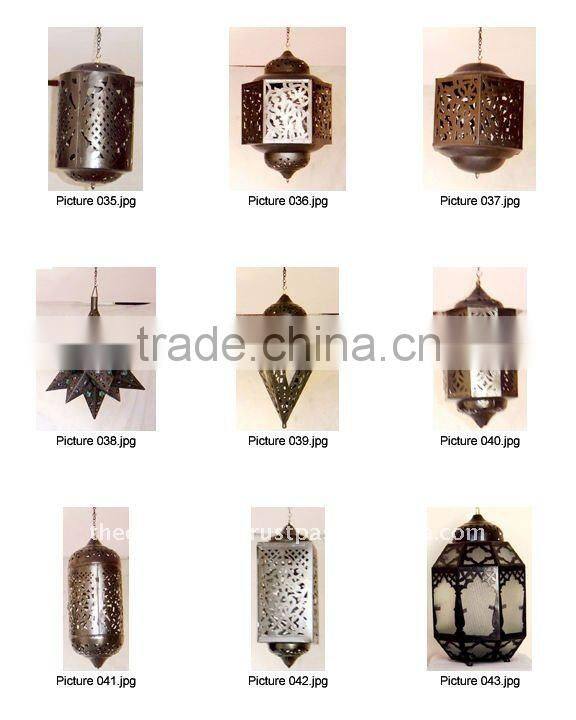 Antique Metal Hanging Indian Lanterns-C