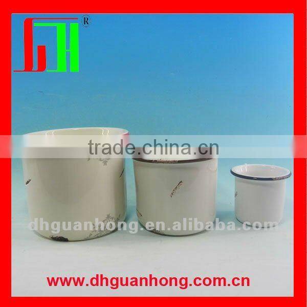 Hot sale enamel mug without handle 3pcs