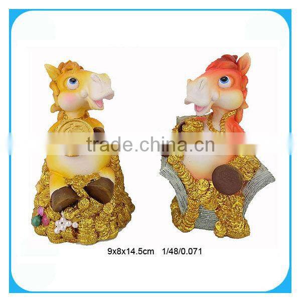 Resin horse statue money saving bank