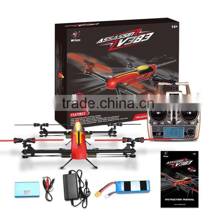 WLtoys V383 3D 2.4G 6CH 500 Electric Stunt Action Led Slingshot Helicopter ,Waterproof Quadcopter Mariner