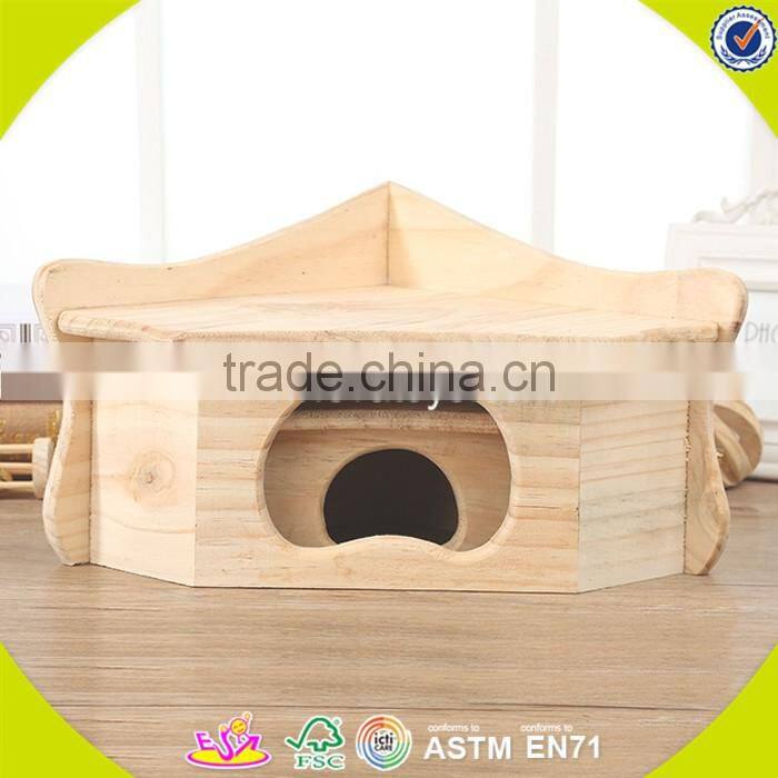 2017 New design wooden double floor pet house lovely wooden double floor pet house W06F030