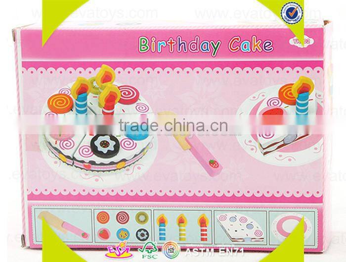 wholesale baby wooden cutting cake toy, creative kids wooden cutting birthday cake toy, funny wooden cutting cake toy W10B096
