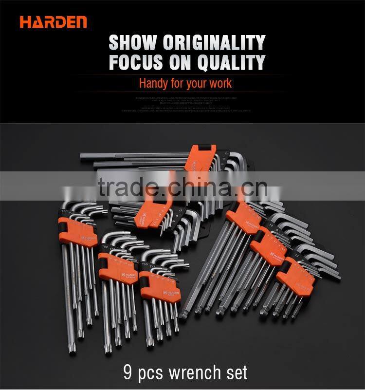 Professional 9PCS Chrome Vanadium Long Ball Key Wrench