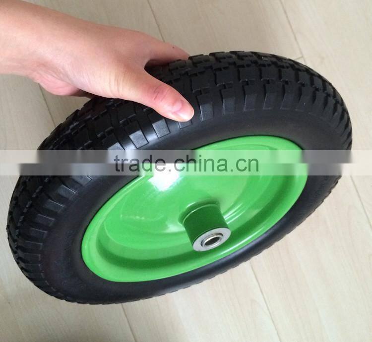 Steel hub13 inch 350-8 solid tyre made in China PU wheel