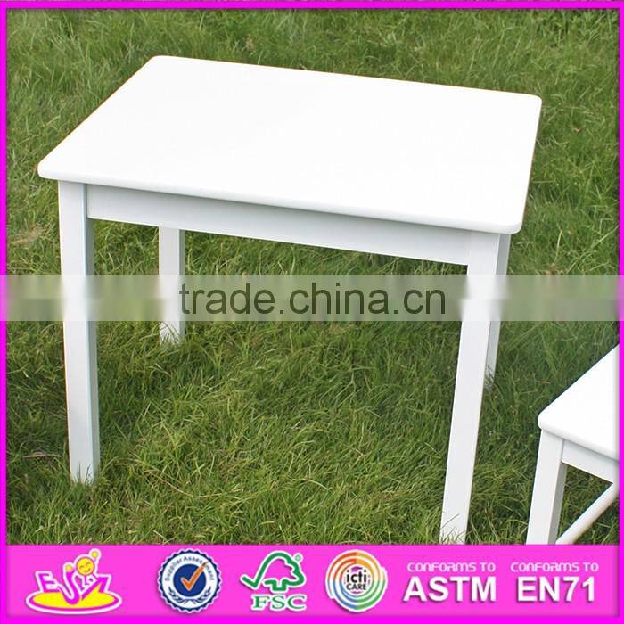 2016 new design home / school / kindergarten white kids wooden table and chairs W08G145