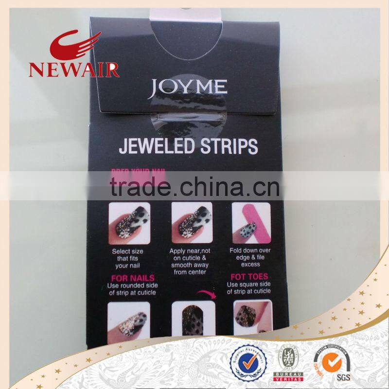 Newest Nail Art Jeweled Strips Shiny Crystal Wraps Decals Nail Foils Patch Tip Tips + 1 nail file + 1 manicure stick