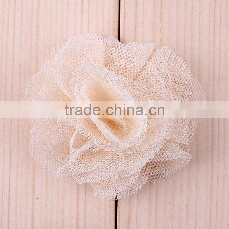 handmade mesh flower clip for kids hair accessories