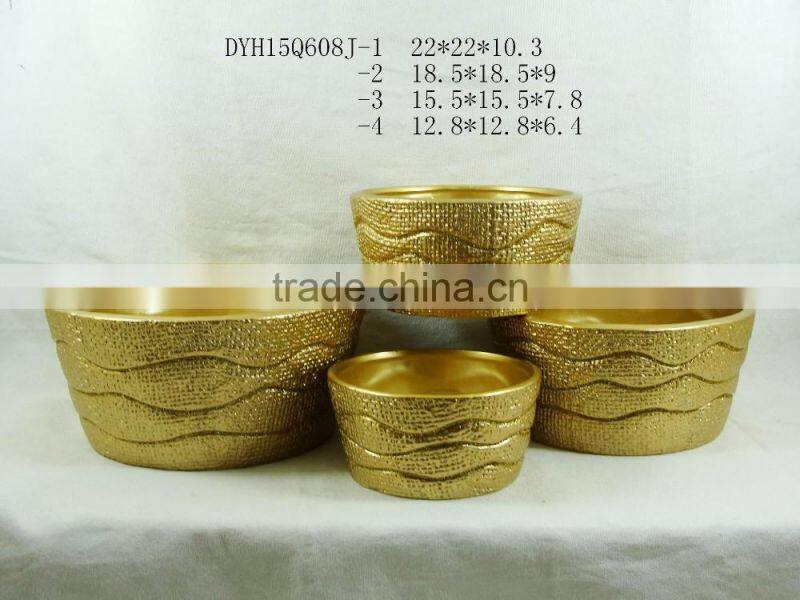 golden color terracotta flower pot christmas various shape ceramic flower pot