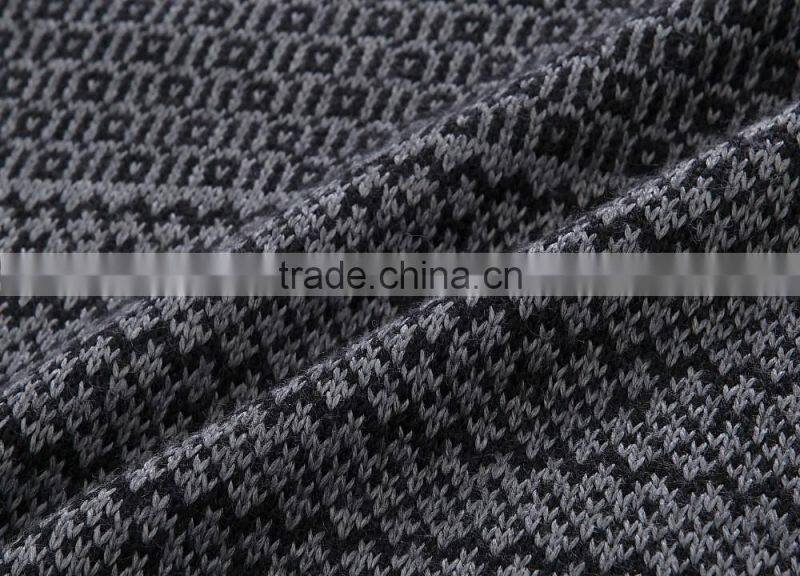 fashion wool/acrylic crew neck jacquard sweater man , cardigan sweater