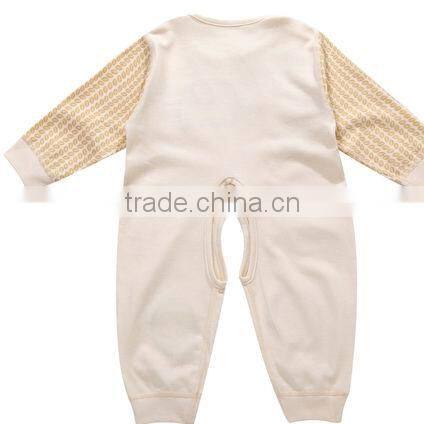 100% cotton long sleeve baby rompers /cute emboridery baby rompers
