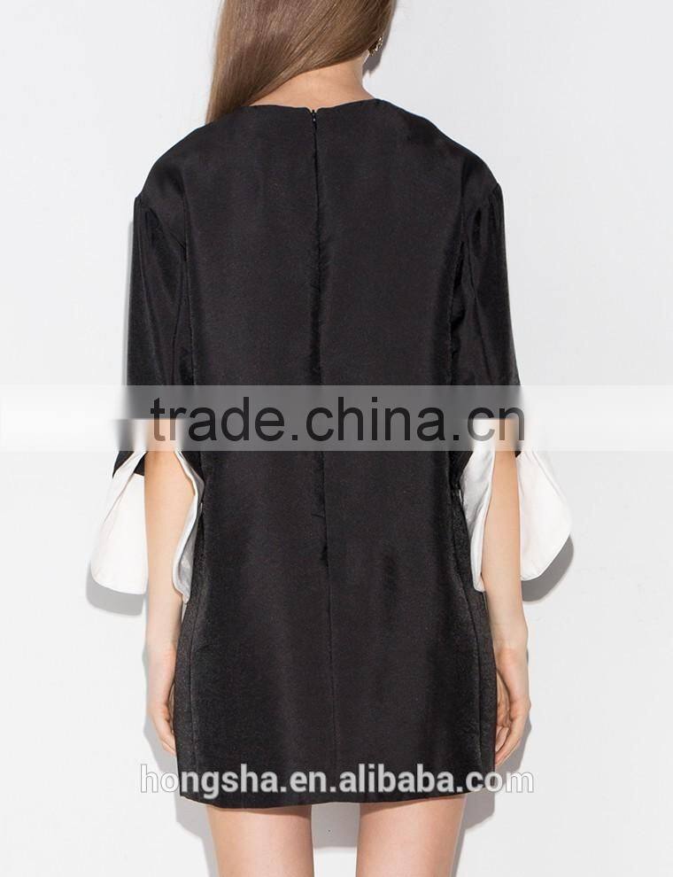 New Style Girl Dress Fashion Black Girl Party Wear Western Bell Sleeve Dress HSD6653