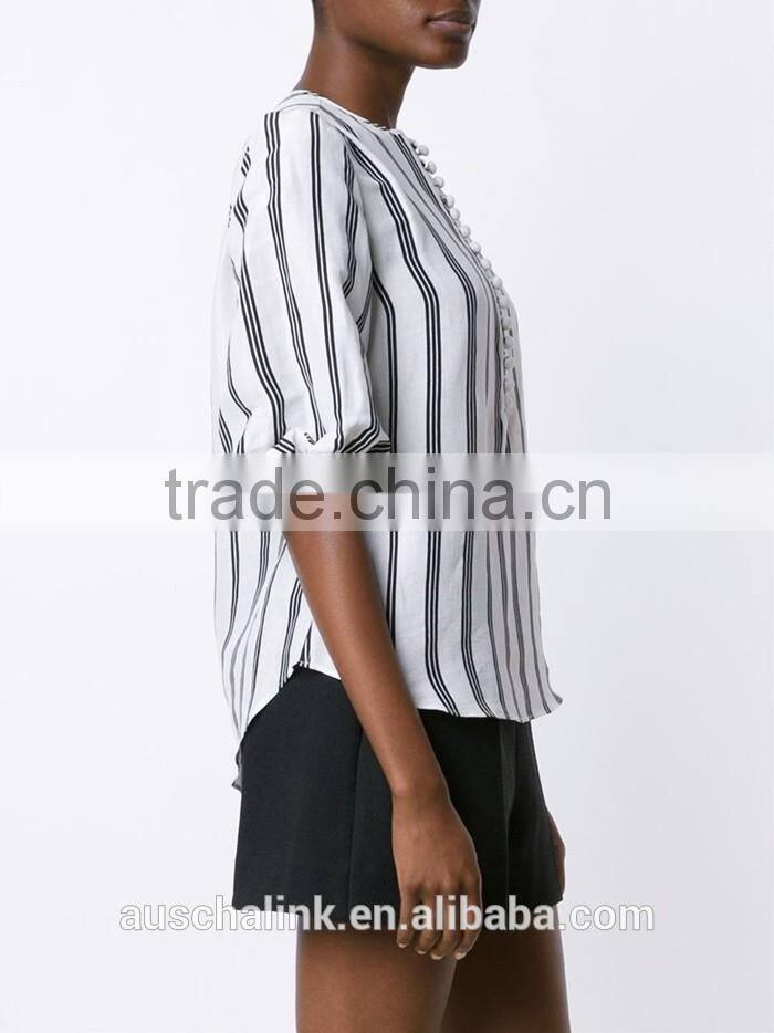 2016 high quality fancy stripe shirt elegant design OEM service