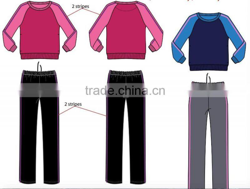 20,000 sets STOCKLOTS Factory Sport wear suit Mens Women's 220g polytricot fabric stocks