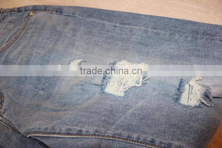 GZY Guangzhou trading factory top design jeans denim mens damaged ripped jeans for men design pattern stock