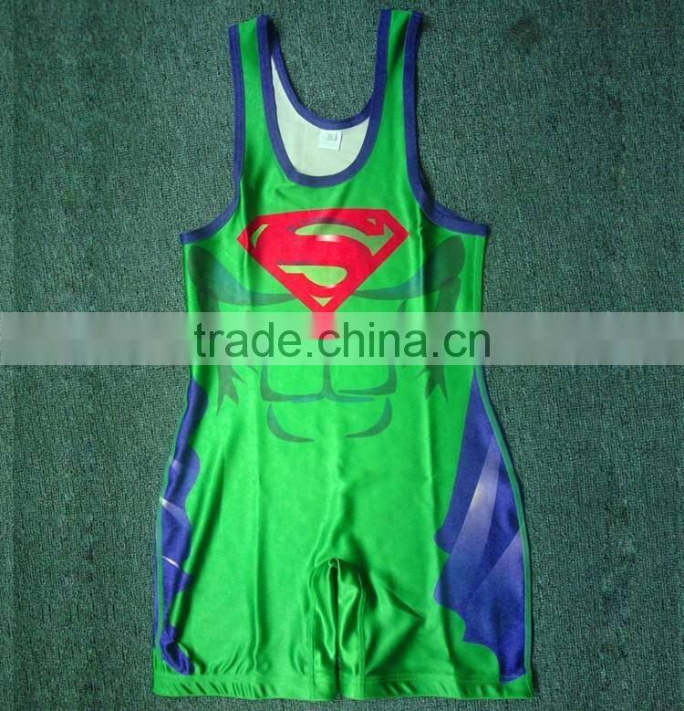 2016 Sublimated Custom Made Wrestling Singlets/bicycle wear/sublimation jersey