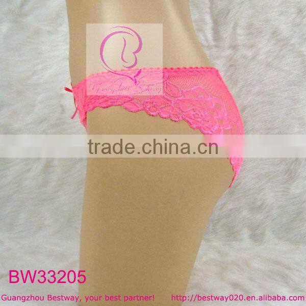 Sexy satin panties for women with front top and back part lace decorated satin bikini panties for your girls women ladies cheap