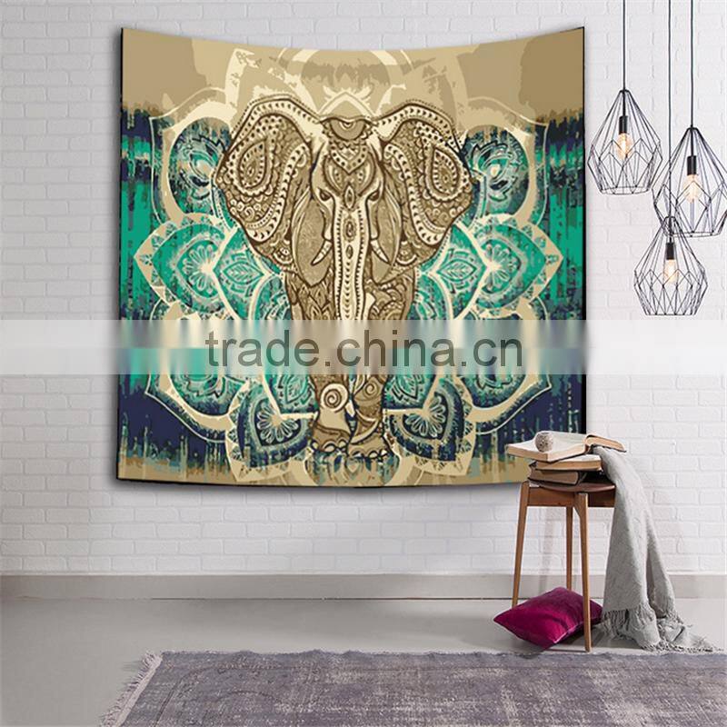 Wholesale hot sale Amazon wall tapestry Beach towel Elephant and Starry sky Digital print tapestry