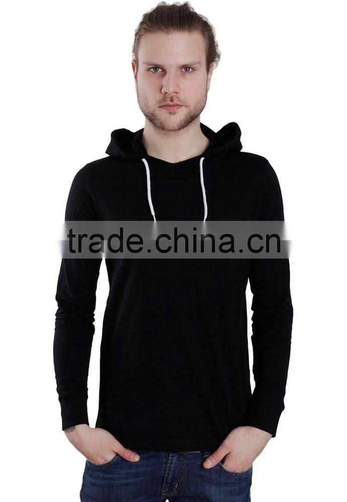 Fashion slim pullover black plain hoodie with ear dri fit hoodies