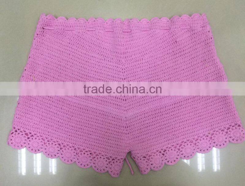 latest ladies crochet cottonsequin bead summer beach short