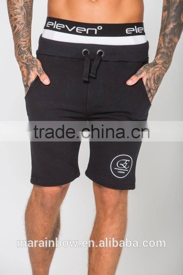 Slim Fit Black 100% Cotton Jersey Shorts Lightweight Skinny Shorts Wholesale OEM Tapered Jogger Pants Mens Joggers