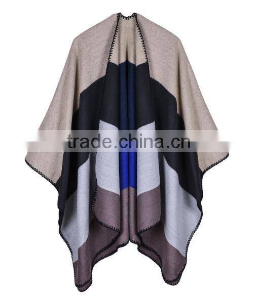 Latest fashion stripe 2 colorways ladies pashimina shawl