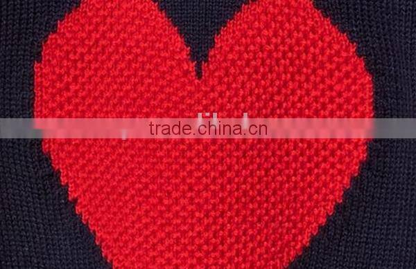 Intarsia heart pattern sweater dress