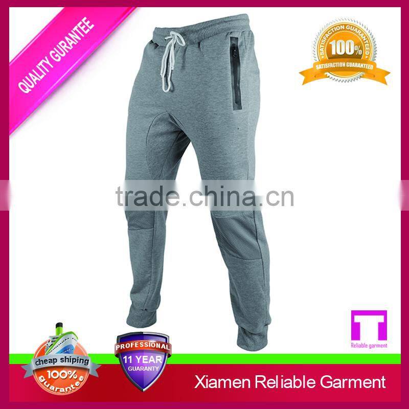 2017 Wholesale gray colour dress sports pants/running pants mens jogger pants with cheap price and zipper pockets