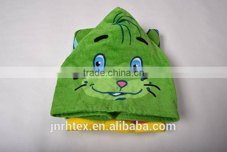 Alibaba Trade Assurance combed cotton screen printing terry children poncho beach towel