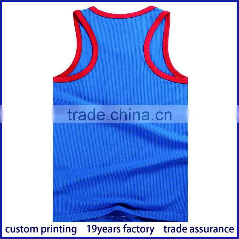 OEM Cotton/CVC/TC wholesale men fitness tank tops in bulk