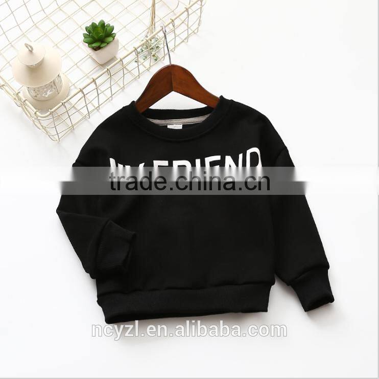 100% cotton kids winter clothes and print words baby boys hoodies