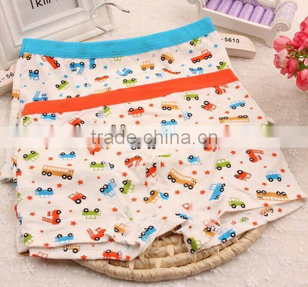 high quality cute cartoon car printed cotton baby underwear,boxer shorts boy underwear