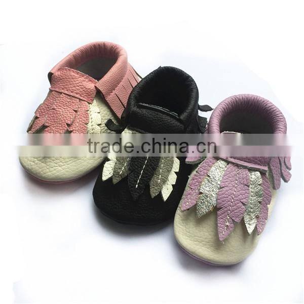 Fashion fringed leather baby shoes, new design baby moccasin, italian moccasins shoes