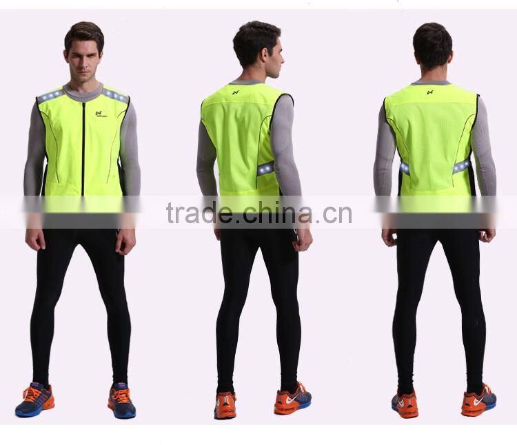 Hi vis reflective night safety led cycling training vest