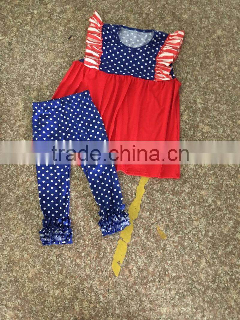 2017 New Design Wholesale Ruffle Womans Clothes Sets Girls Clothes Comfortablely And Beauty