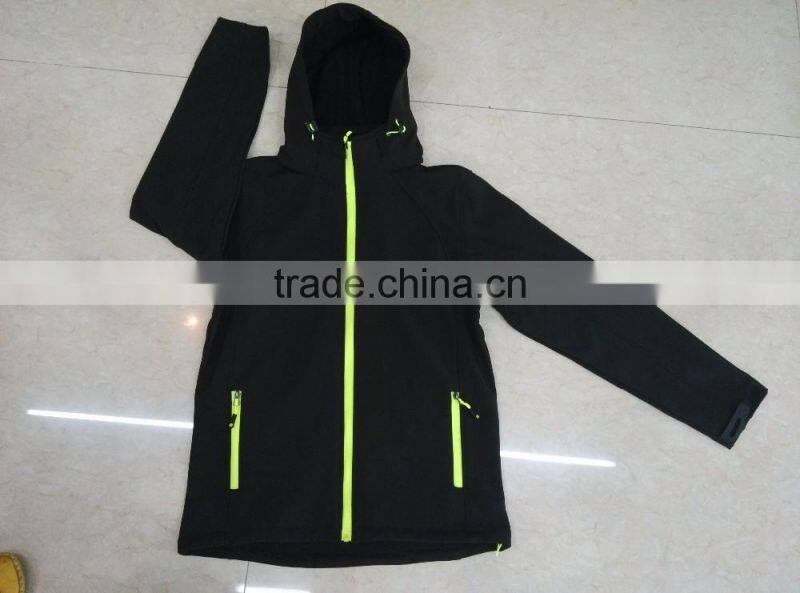 reflective black softshell jacket with hood