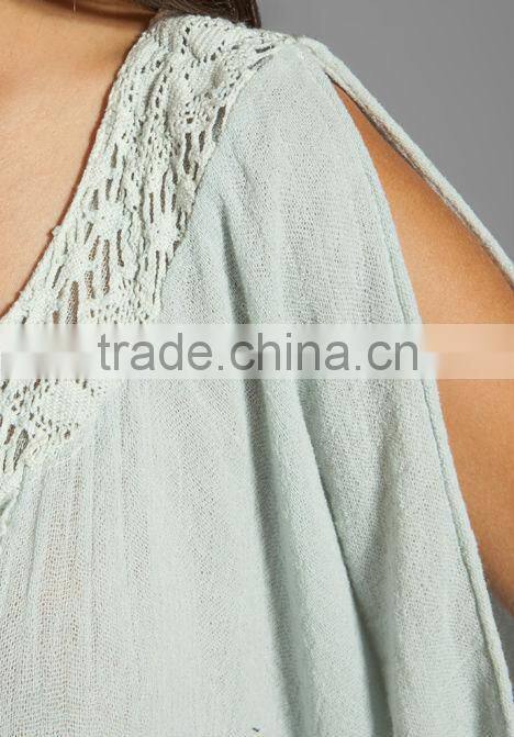 open sleeves crochet lace top