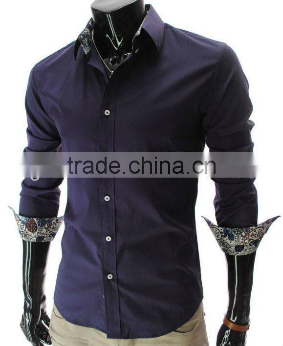 shrits manufacturer OEM fashion italian style deep red ,blue color men shirts