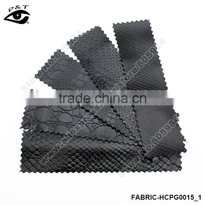 Synthetic leather pu leather with fluff back 140cm black colors for furniture