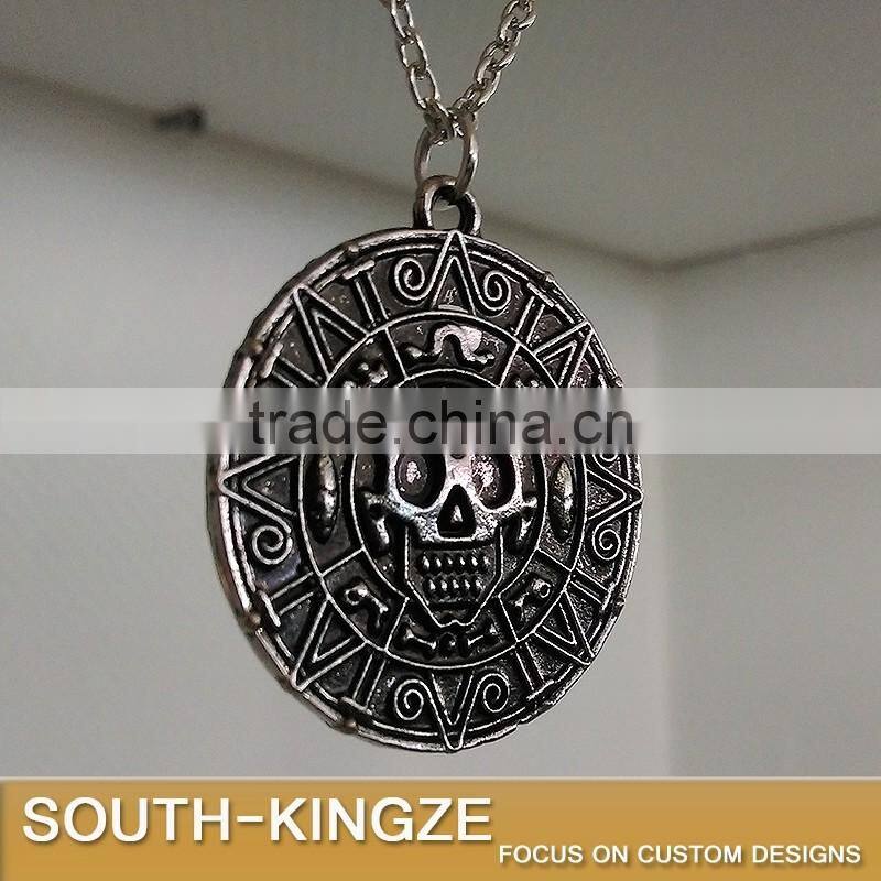 Carribean Sea Marine Style Metal Antique Silver Pendant