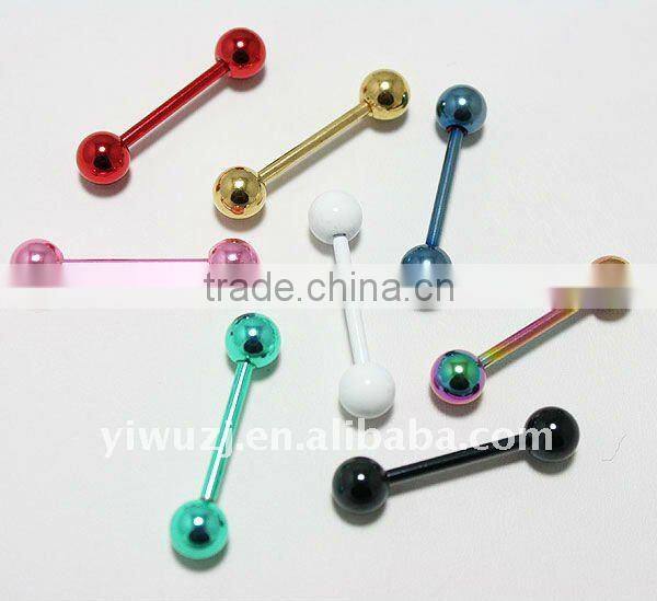 316l stainless steel spiral industry tongue barbells piercing jewelry