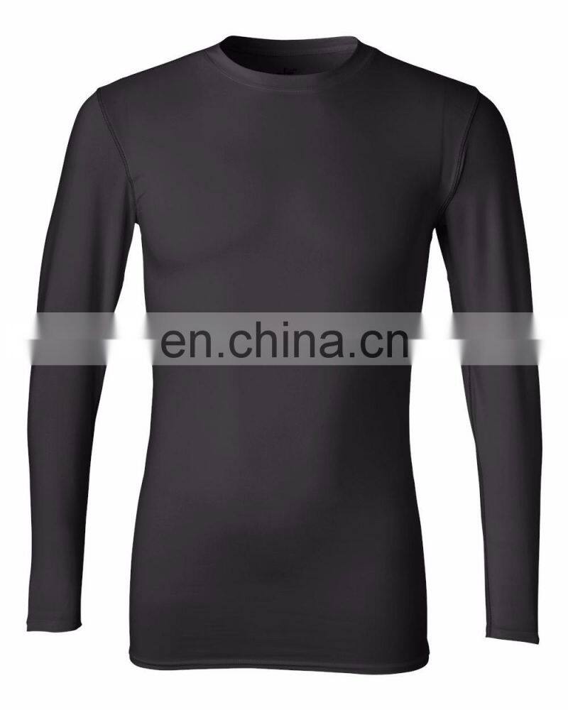 Quick dry sports black front mens Compression T-Shirt